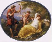 Angelica Kauffmann A Sleeping Nymph Watched by a Shepherd oil painting reproduction